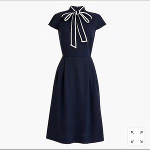 J. Crew Tie-Neck Dress 👗 Navy